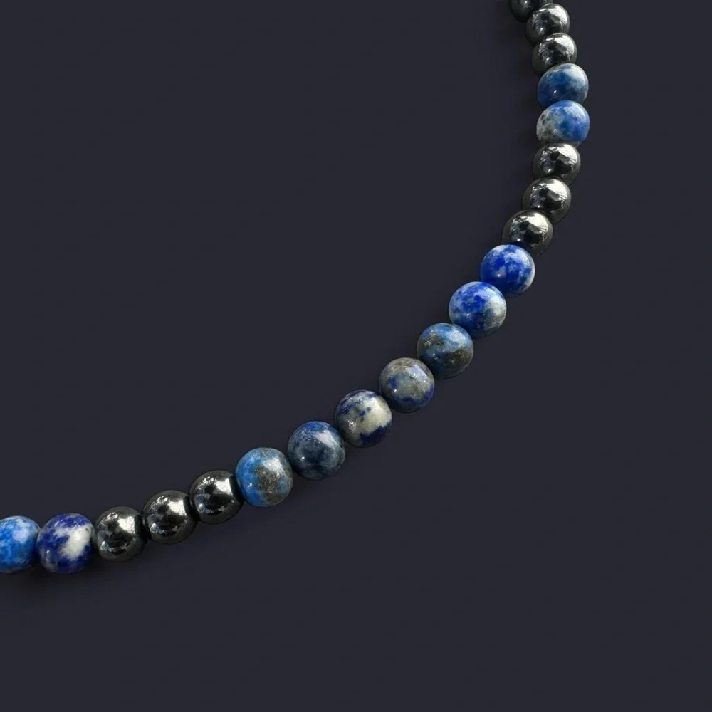 Lapis Lazuli & Hematite Bead Necklace